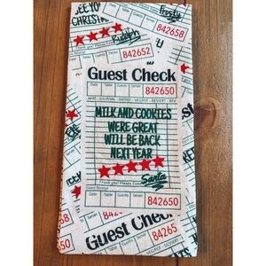 Anthropologie Tomeerkat by‎ Hazal Özkara Christmas Check Embroidered Dish Towel